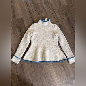 Anthropologie Pilcro Cropped Relaxed Sweater Small Fuzzy Patterned Wool Blend